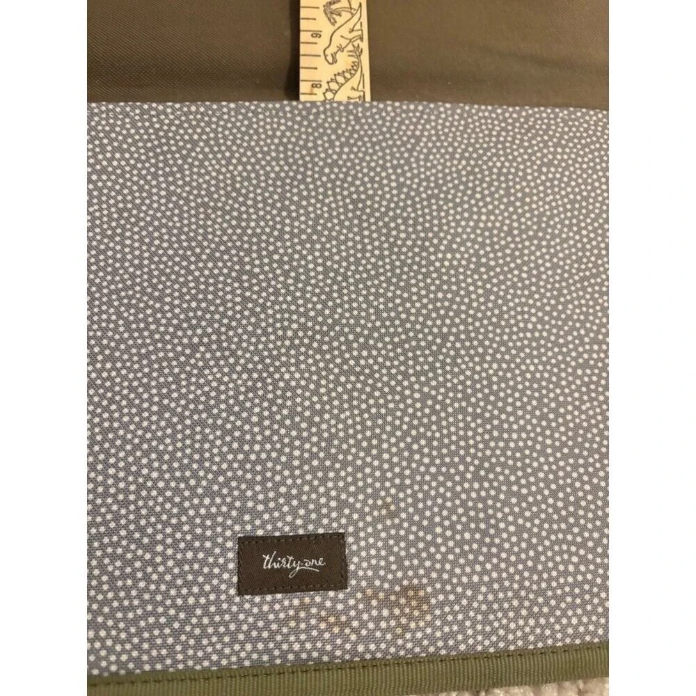 Thirty One 31Family Plan‎ Hanging Organizer With 5 Pockets Gray Pin Dot Design